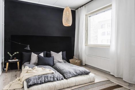 Futon tyyliä makuuhuoneessa