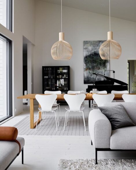 Kodikas skandinaavinen ruokailutila