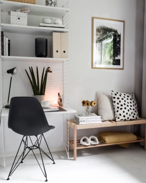 Tunnelmallisen tyylikäs sisustus, työpiste