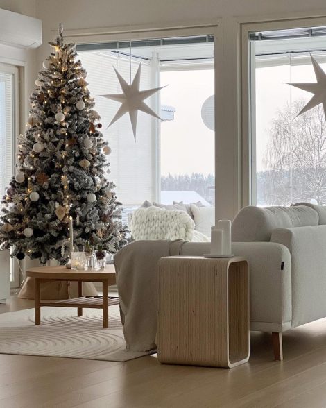 Olohuoneen sisustus jouluna
